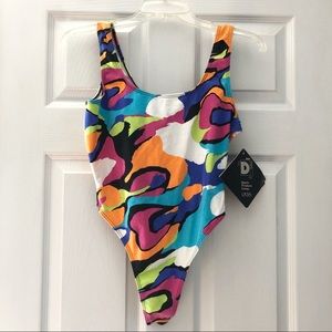 Vintage! 80s dance/workout thong leotard